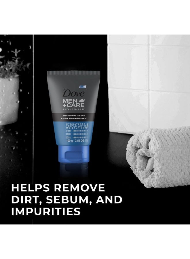 دوف غسول الوجه دوف مين+كير للعناية المتقدمة بترطيب فائق مع مرطبات ثلاثية المفعول، 100 غرام | يرطب ويغذي ويقوي | منظف يومي لطيف للبشرة الجافة - Image 2